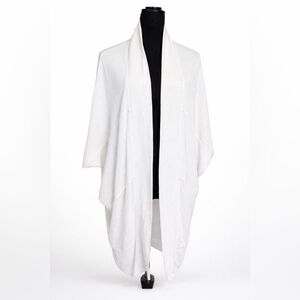 Athleta Cocoon Kimono Cardigan Size M Off White Drape Open Front Lightweight